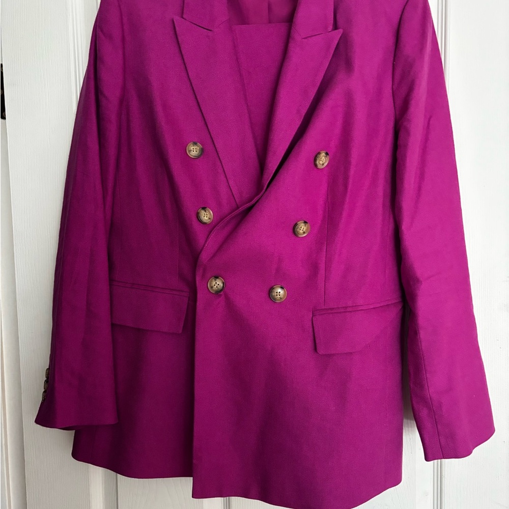 LOFT Fuchsia Linen Suit